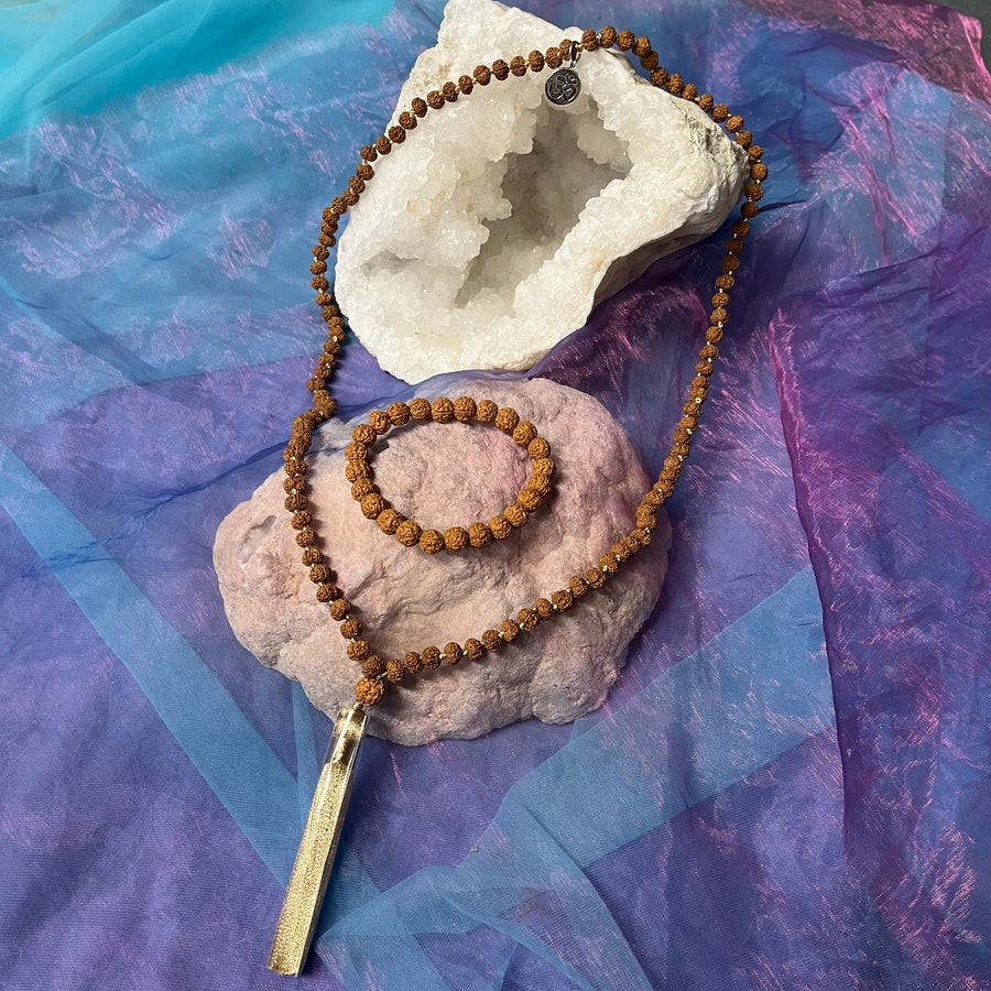 Mala Beads Rudraksha Beads and Bracelet Om | Carpe Diem With Remi