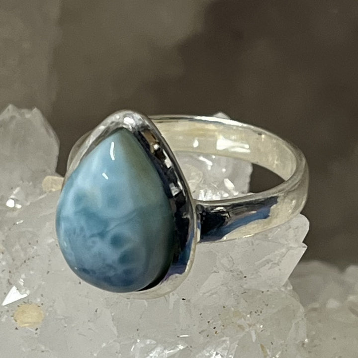 Ring Larimar Teardrop 1.4 cm