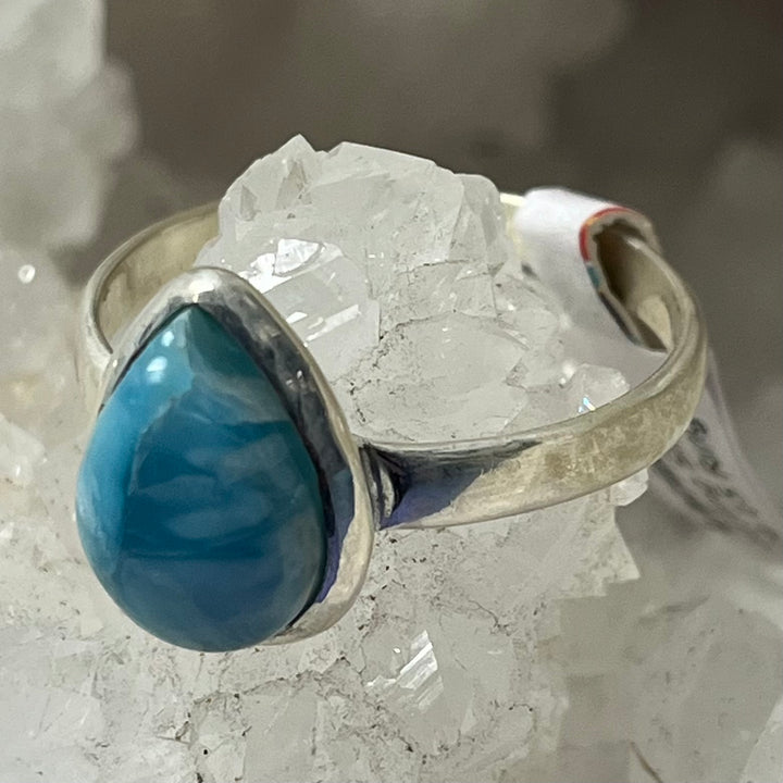 Ring Larimar Teardrop 1.4 cm