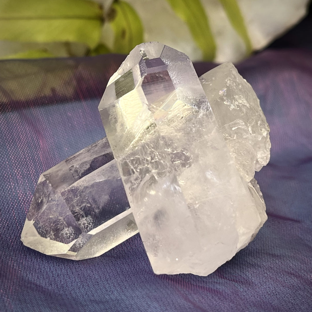Cluster Clear Quartz Twin Tabby 5.1 cm