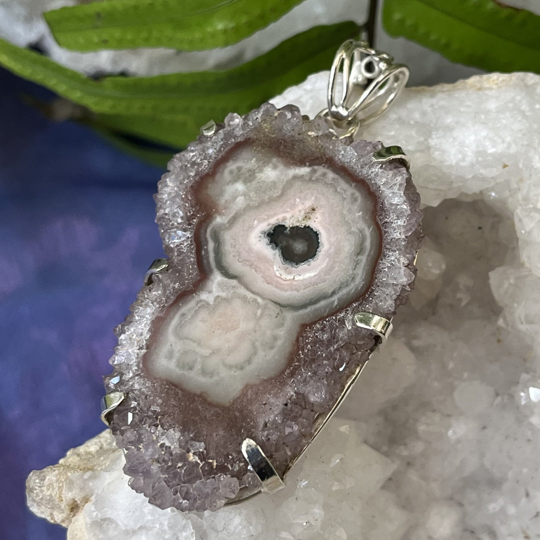 Pendant Amethyst Stalactite Flower 7.2 cm