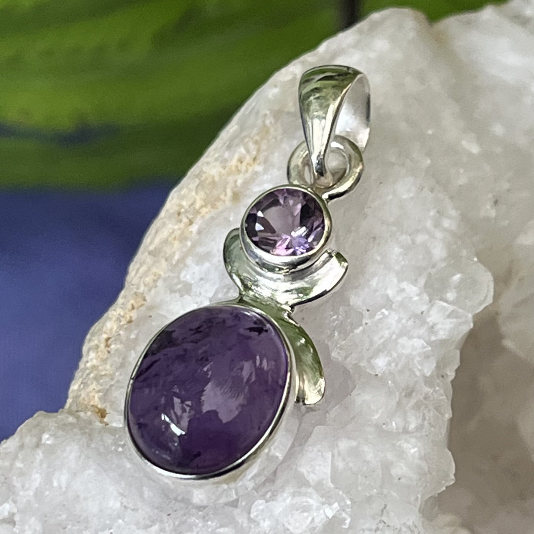 Pendant Amethyst Oval Drop 3.1 cm