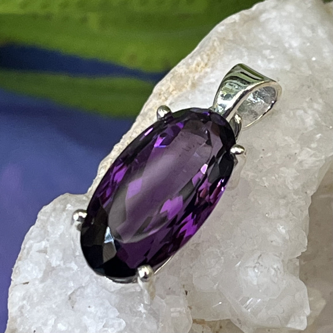 Pendant Amethyst Oval Facet 2.8 cm