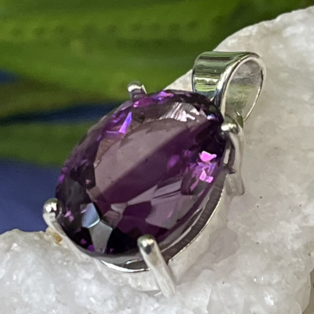 Pendant Amethyst Oval Facet 2.4 cm