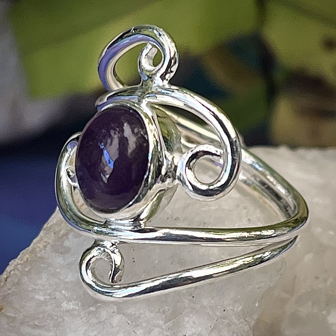 Ring Amethyst Oval Filigree 0.7 cm