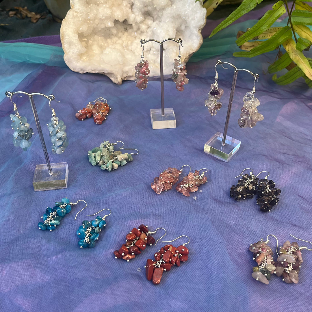 Earrings Chip Cluster Sterling Silver