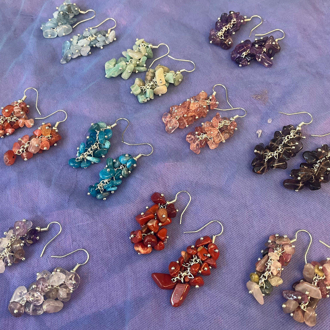 Earrings Chip Cluster Sterling Silver