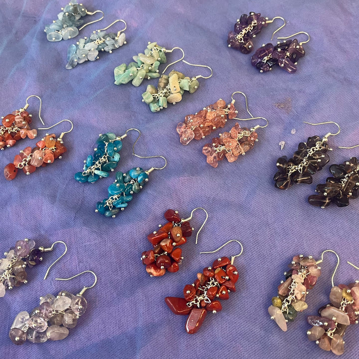 Earrings Chip Cluster Sterling Silver