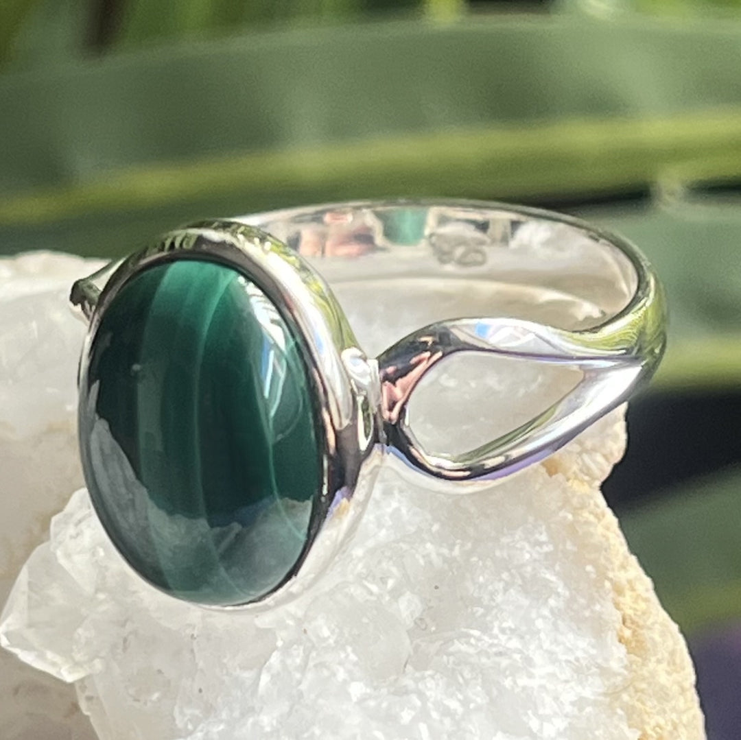 Ring Malachite Oval XL 1.3 cm