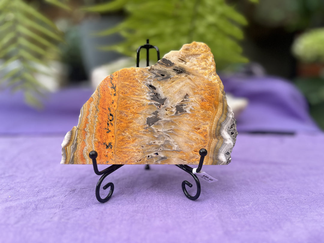 Slice Bumblebee Jasper on Stand 16.2 cm