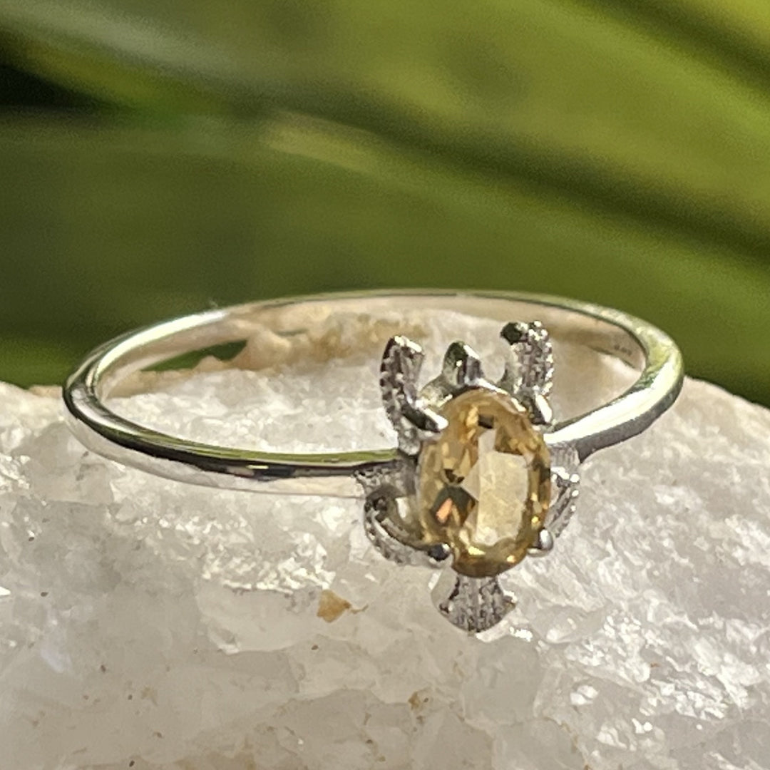 Ring Citrine Turtle Faceted 0.5 cm