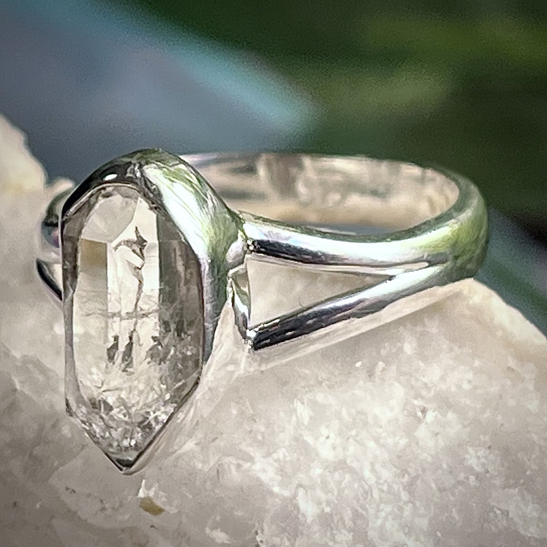 Ring Herkimer Diamond Faceted 1.1 cm