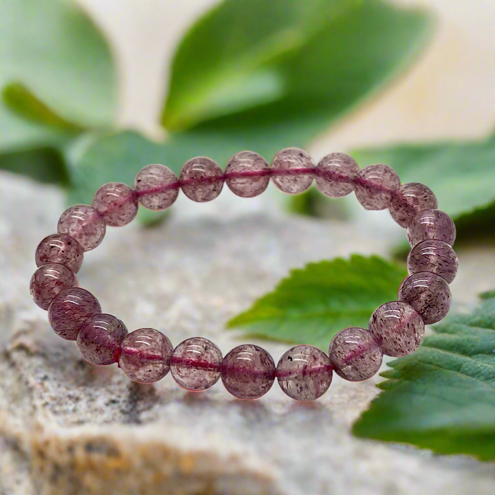 Bracelet Strawberry Quartz Dark 8mm