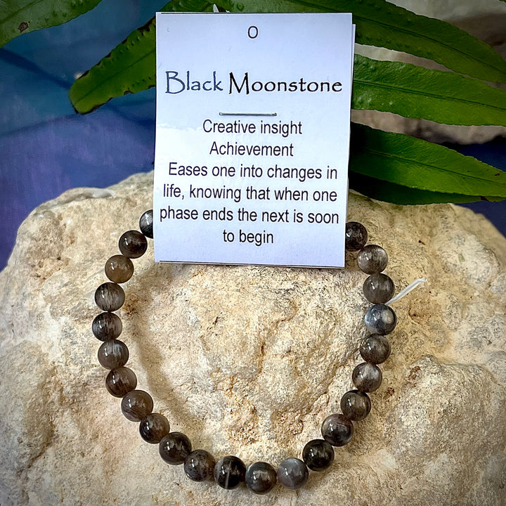 Bracelet Black Moonstone 6 mm Beads