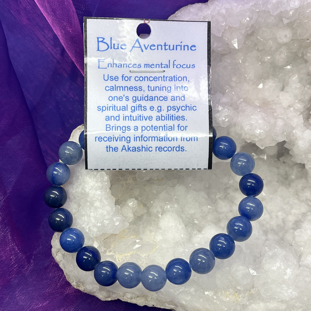 Bracelet Blue Aventurine 8mm Beads