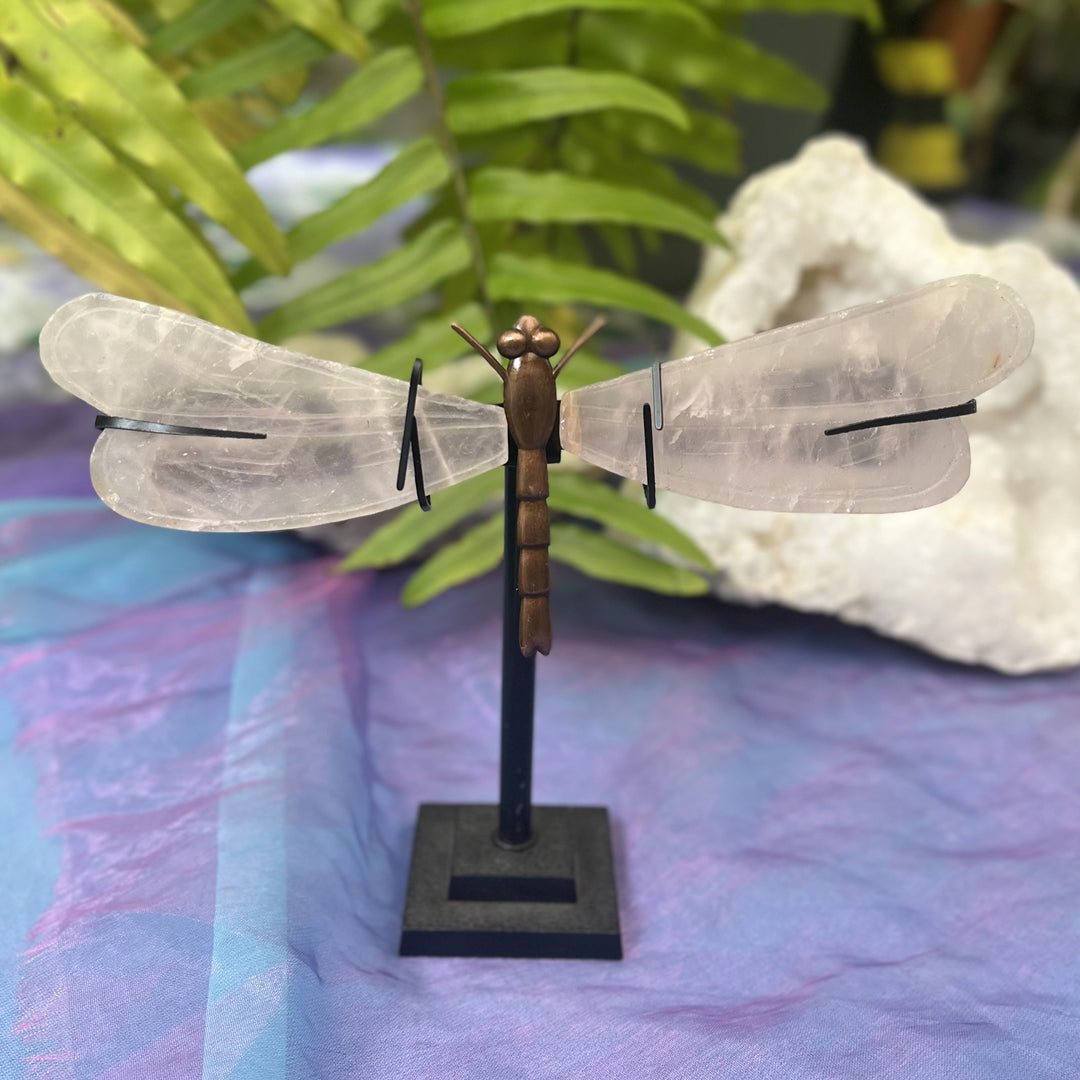Dragonfly Wings Rose Quartz 8.3 cm