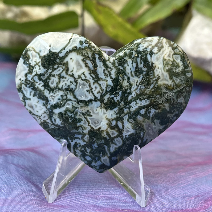 Heart Moss Agate Hand Carved | Carpe Diem With Remi