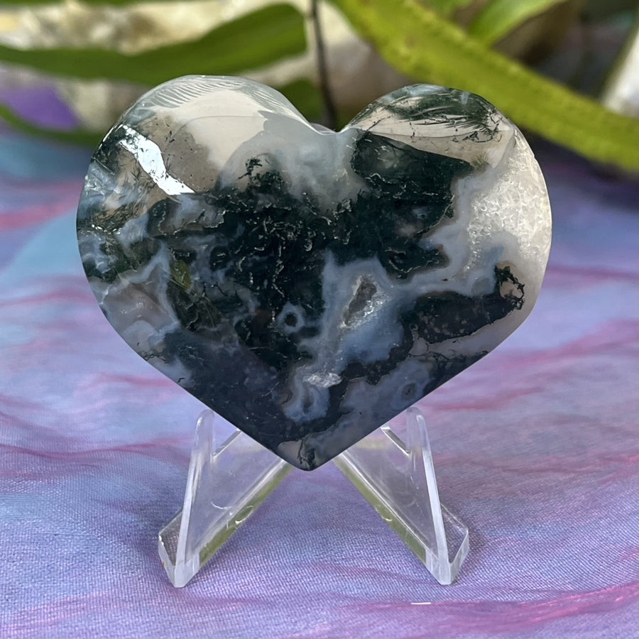 Heart Moss Agate Hand Carved | Carpe Diem With Remi