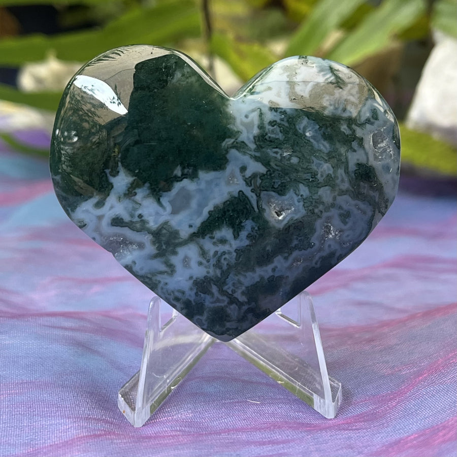 Heart Moss Agate Hand Carved | Carpe Diem With Remi