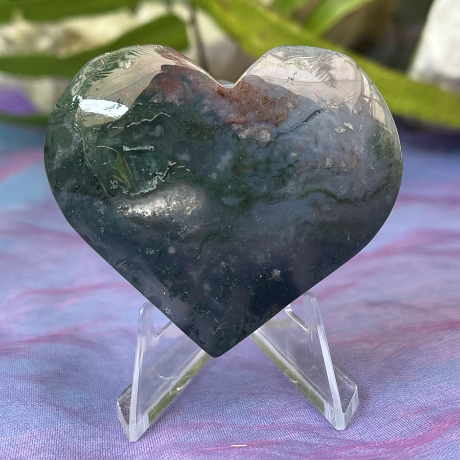 Heart Moss Agate Hand Carved | Carpe Diem With Remi