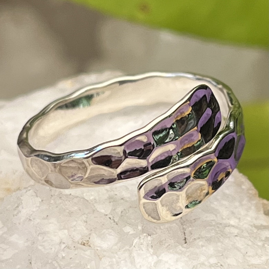 Ring Hammered Silver Adjustable