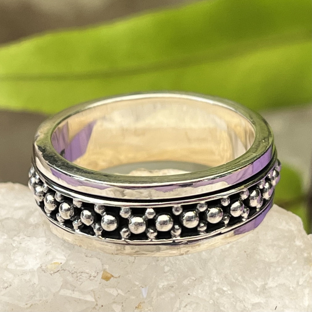 Ring Spinner Dots Sterling Silver