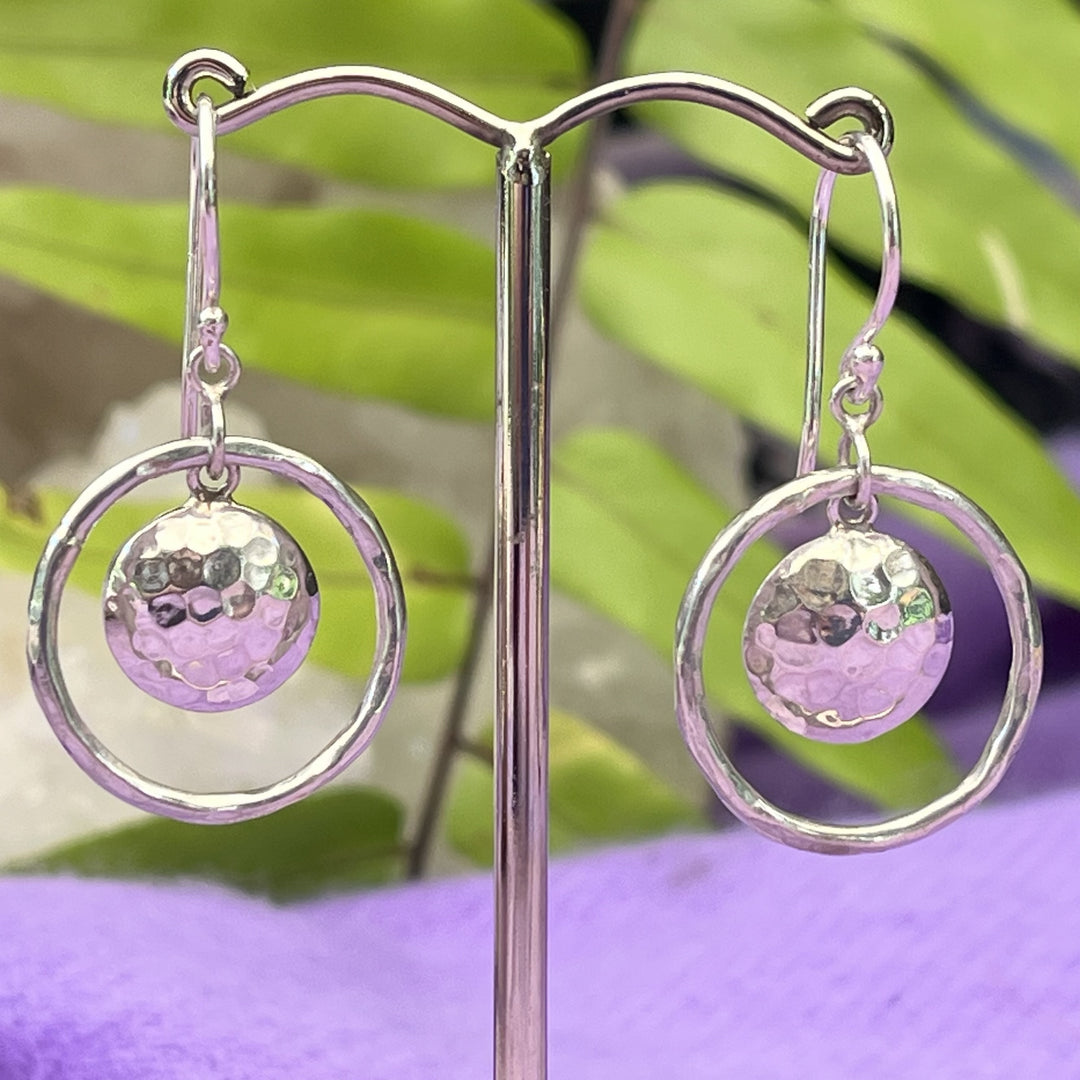 Earrings Hammered Drop 3.6 cm