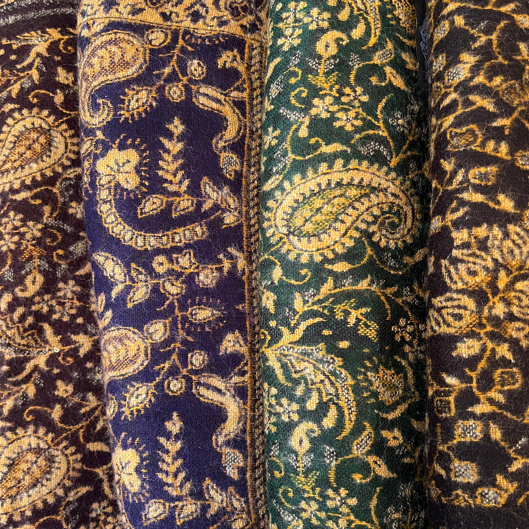 Shawl Paisley Wool Assorted Colours