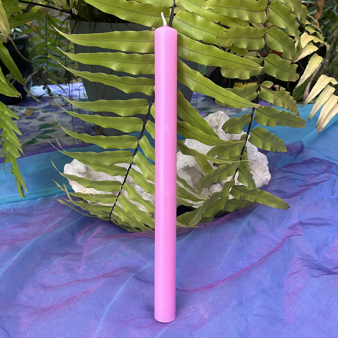 Candle Tall Taper Pink 12 Inch - Instore Only