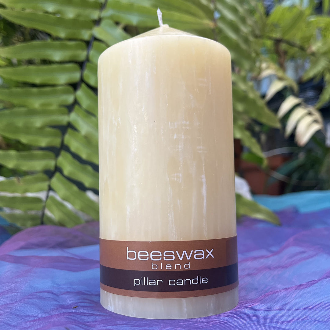 Candle Pillar Beeswax Blend  Wide 7.4 cm