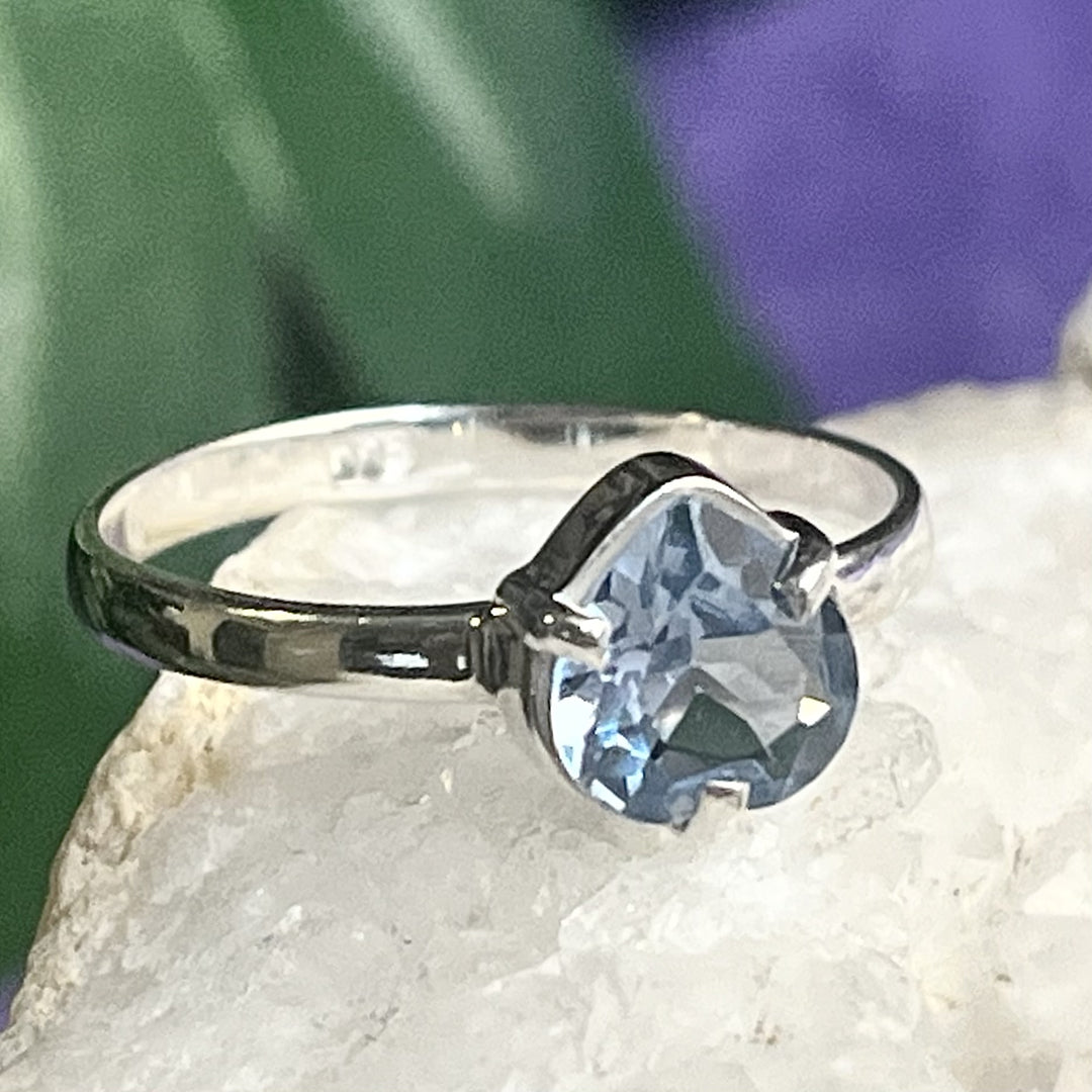 Ring Blue Topaz Facet 0.60 cm