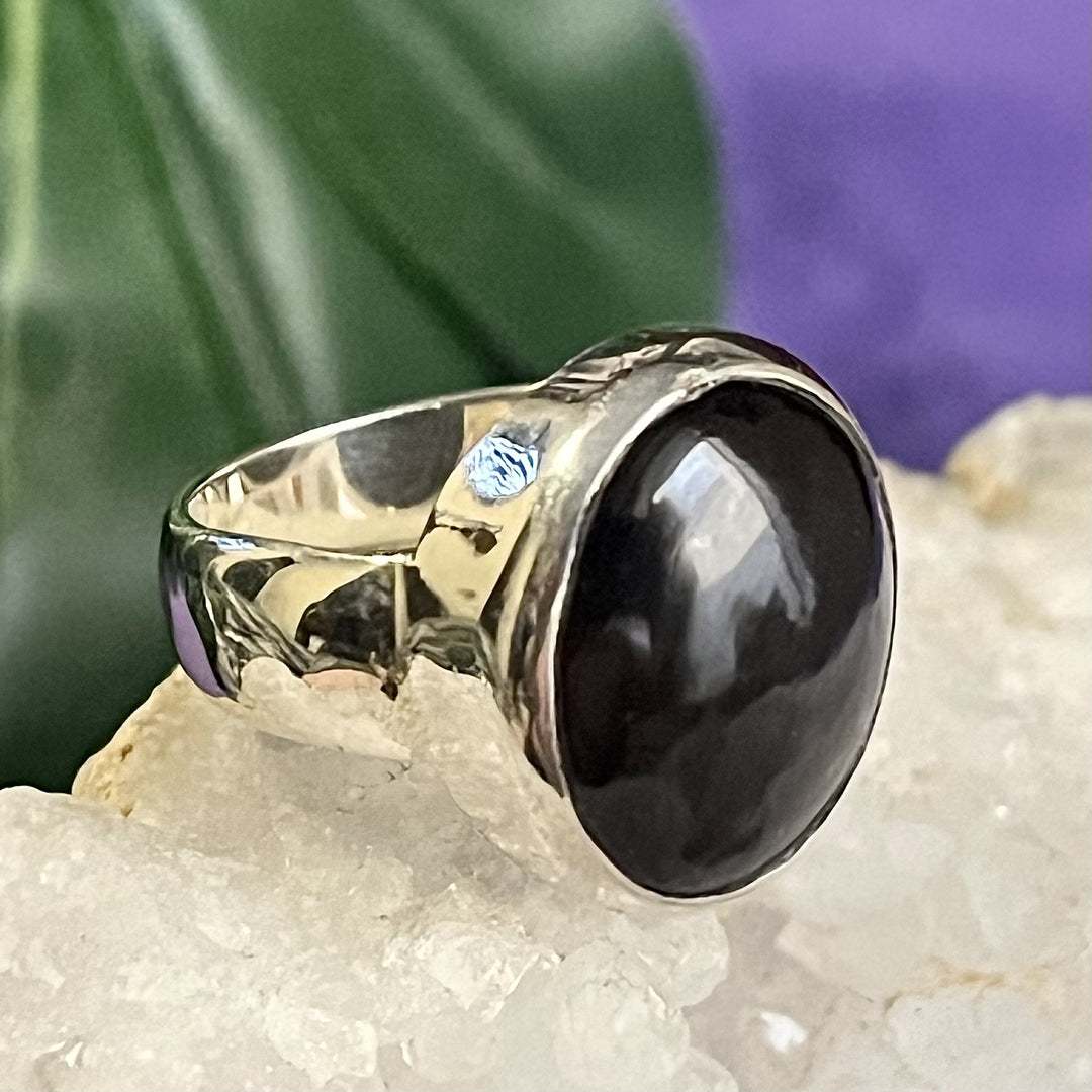 Ring Black Onyx Oval 1.7 cm