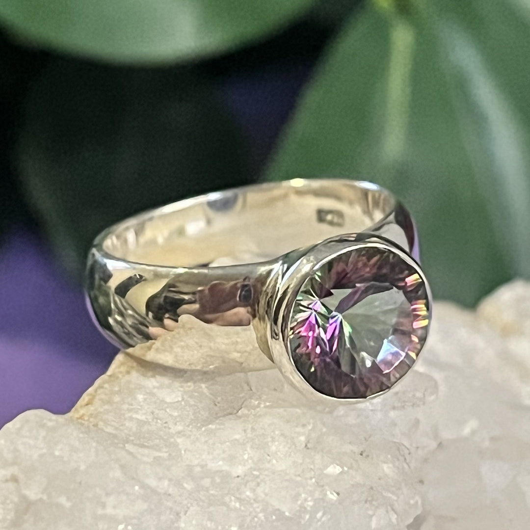 Ring Mystic Topaz Round Facet 0.9 cm