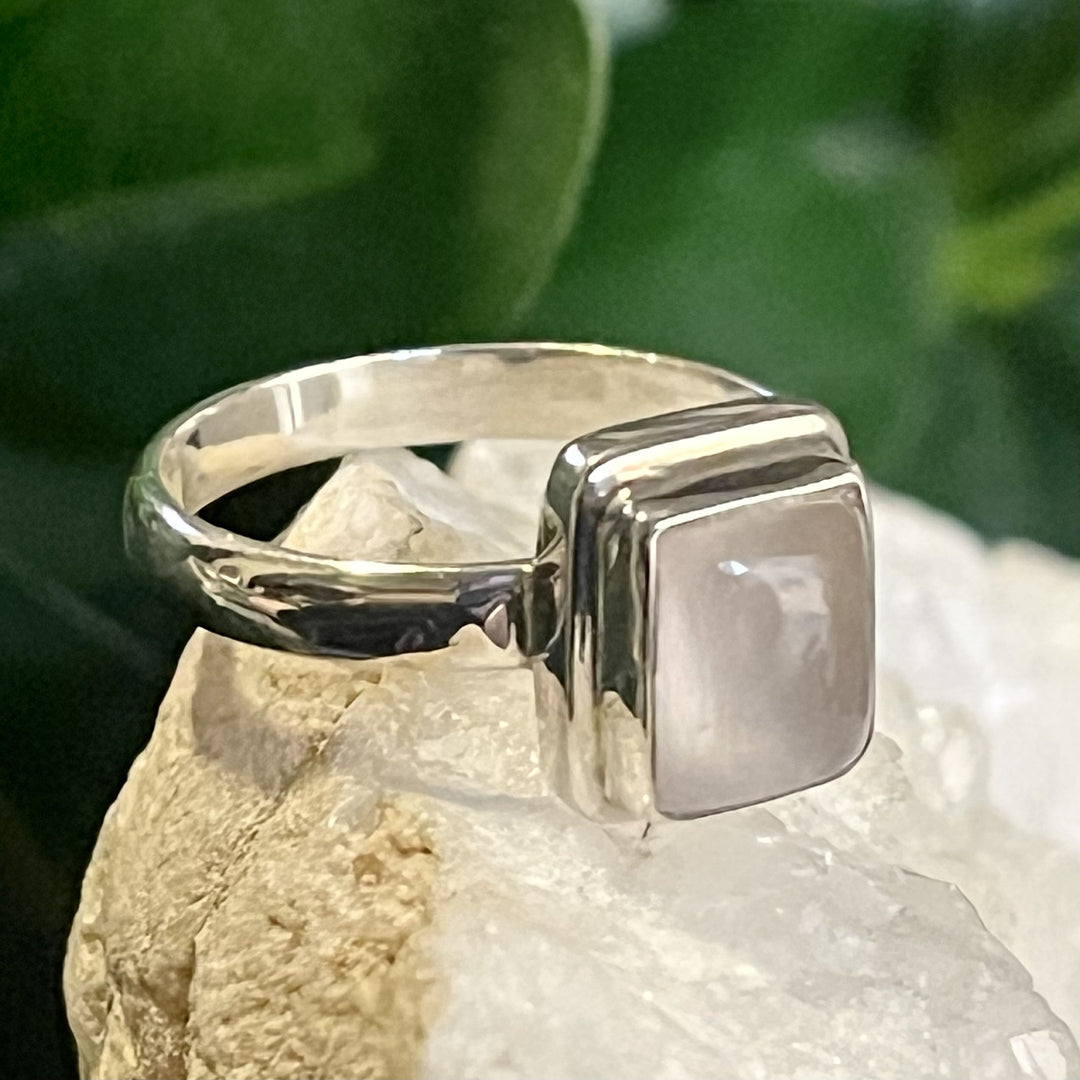 Ring Moonstone Rectangle 0.9 cm