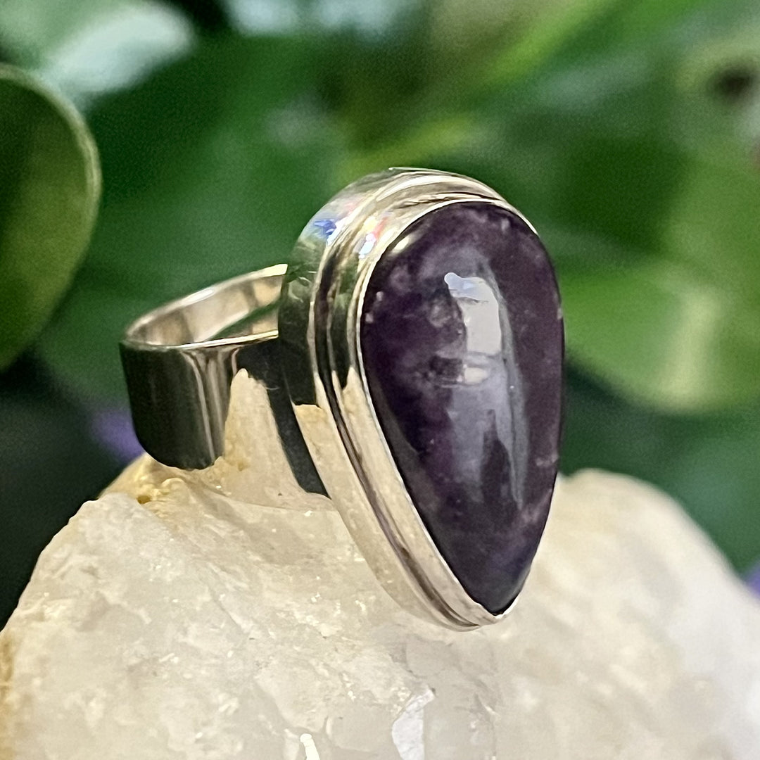 Ring Sugilite Teardrop Adjustable 2.1 cm