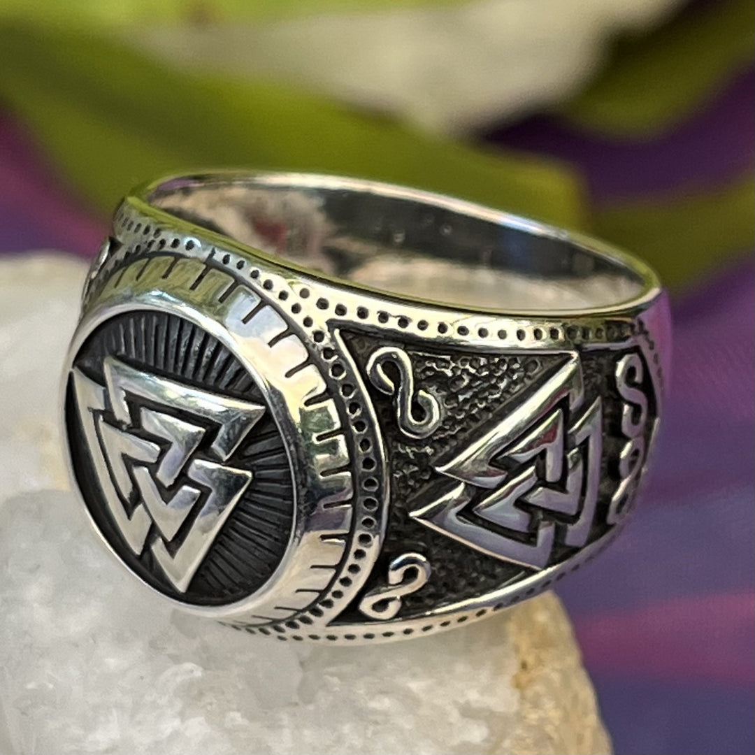 Ring Valknut Viking Symbol Round