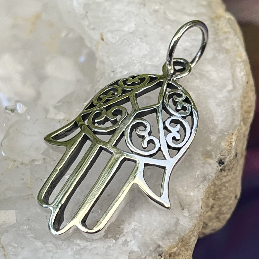 Pendant Hand of Fatima Filigree 3.2 cm