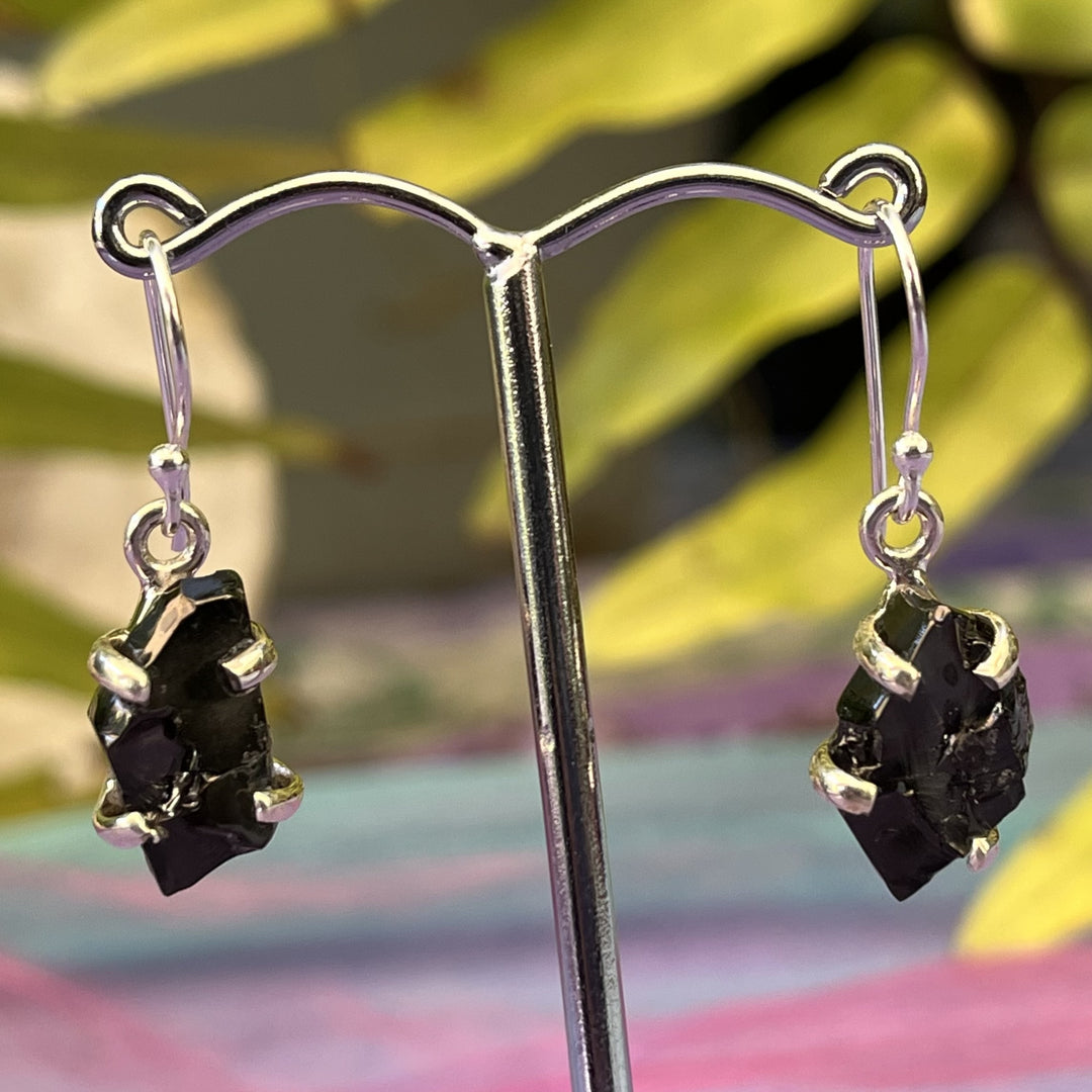 Earrings Shungite Royal Noble Elite Raw 2.8 cm