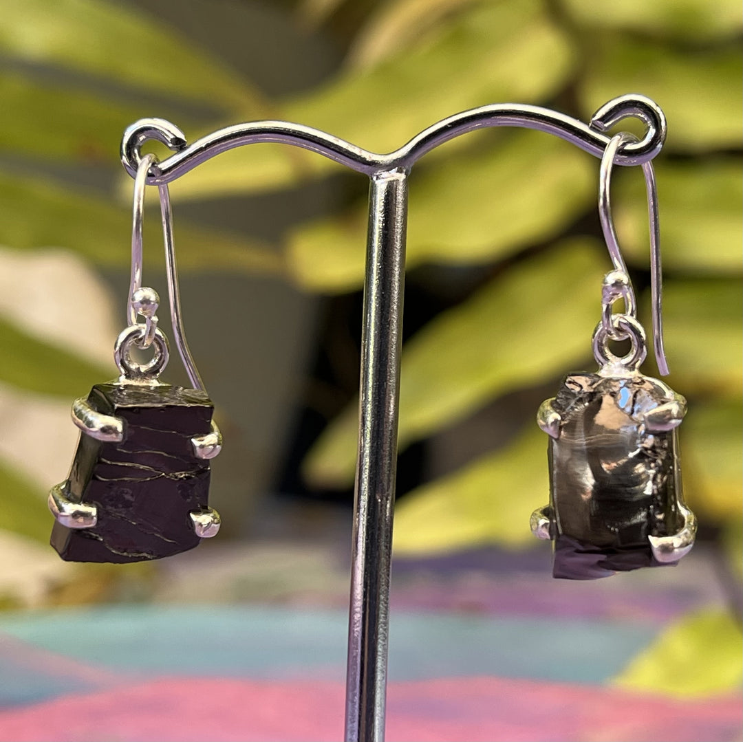 Earrings Shungite Royal Noble Elite Raw 2.80 cm