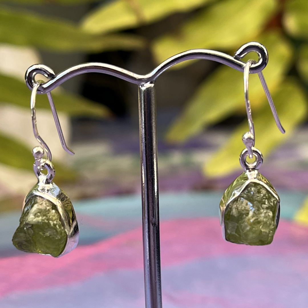 Earrings Peridot Raw 2.9 cm