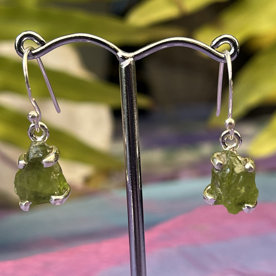 Earrings Peridot Raw 2.5 cm