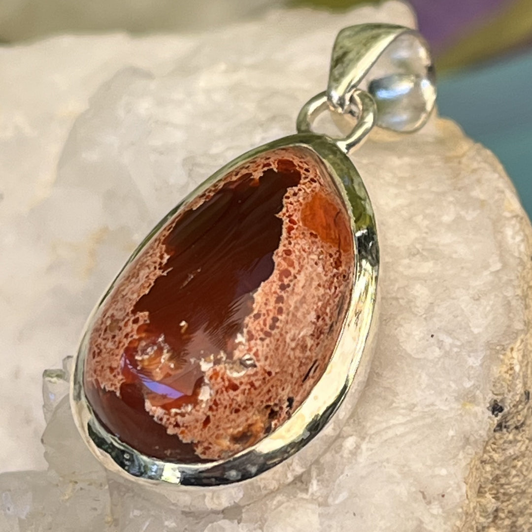 Pendant Mexican Fire Opal Oval 3.7 cm