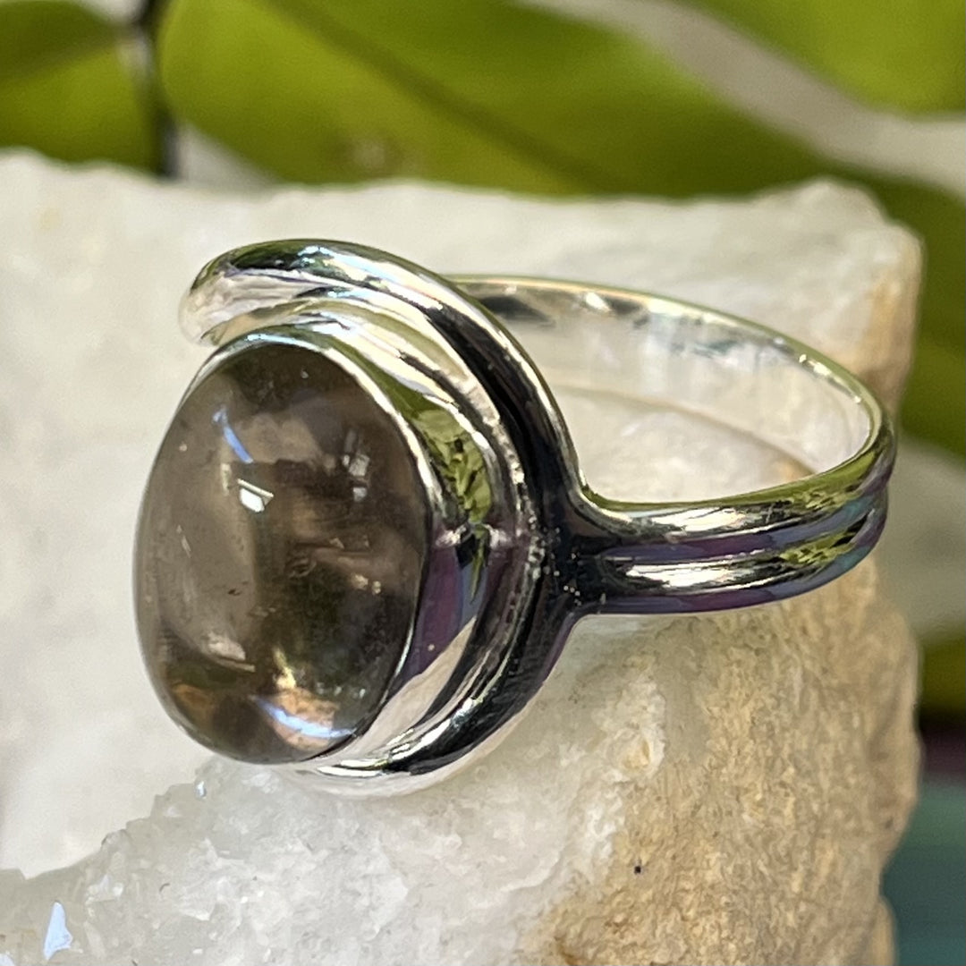 Ring Smokey Quartz Oval 1.4 cm