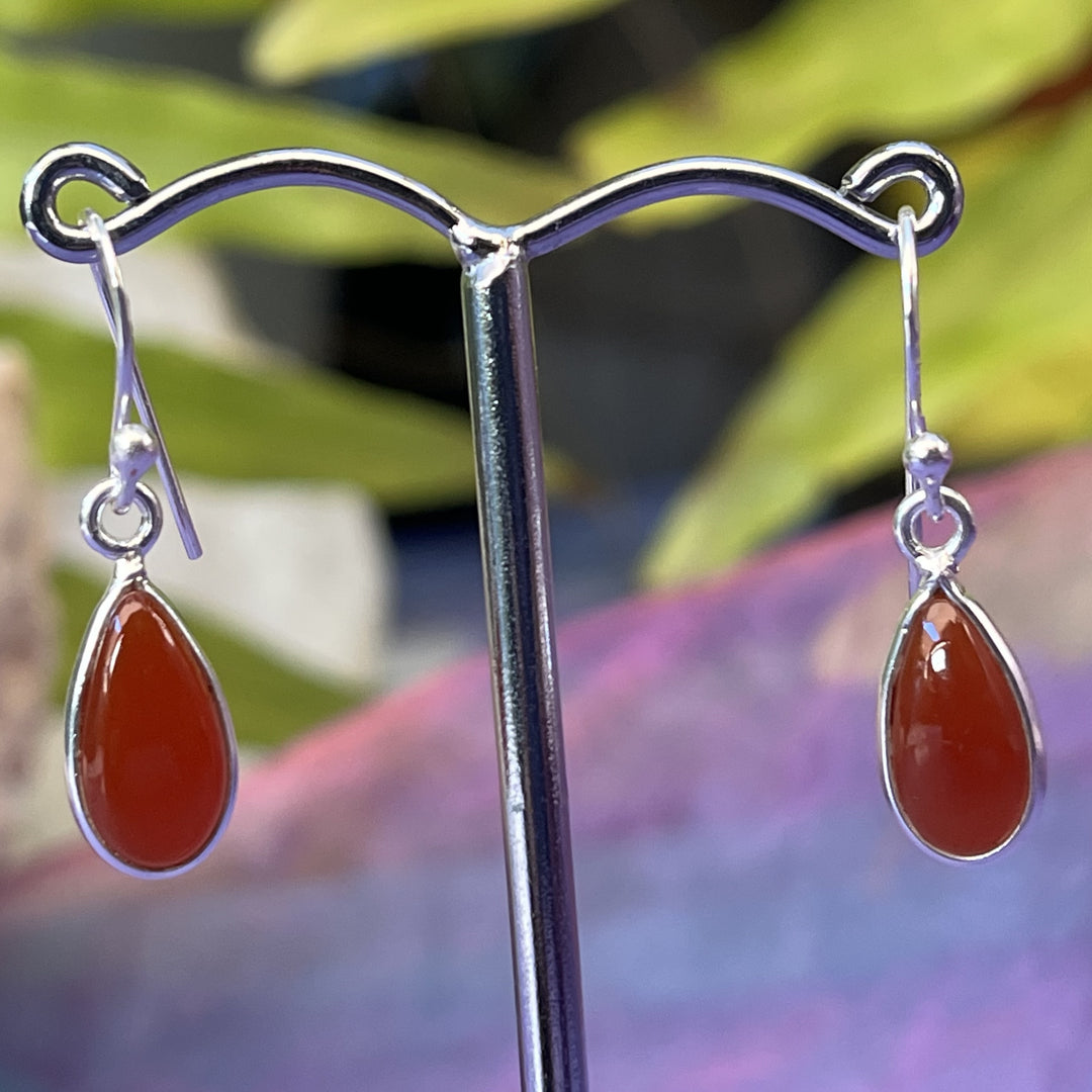 Earrings Carnelian Teardrop 2.7 cm