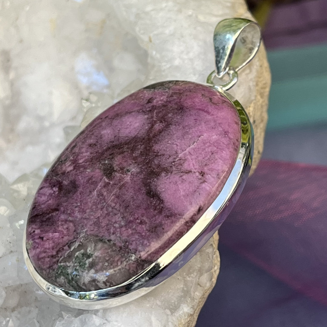 Pendant Pink Cobalt Calcite Oval 5.5 cm