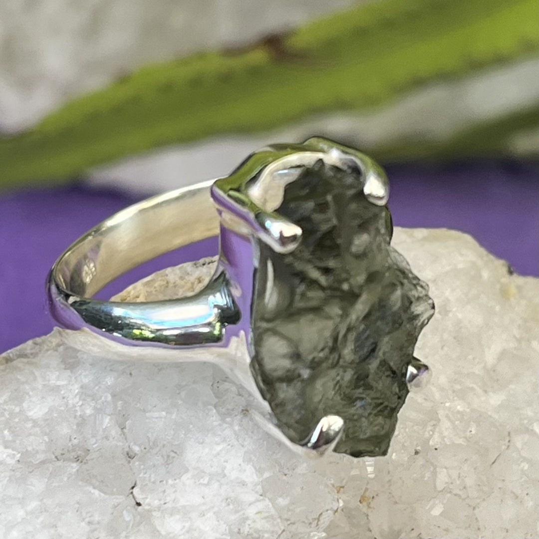 Ring Moldavite Raw 1.70 cm