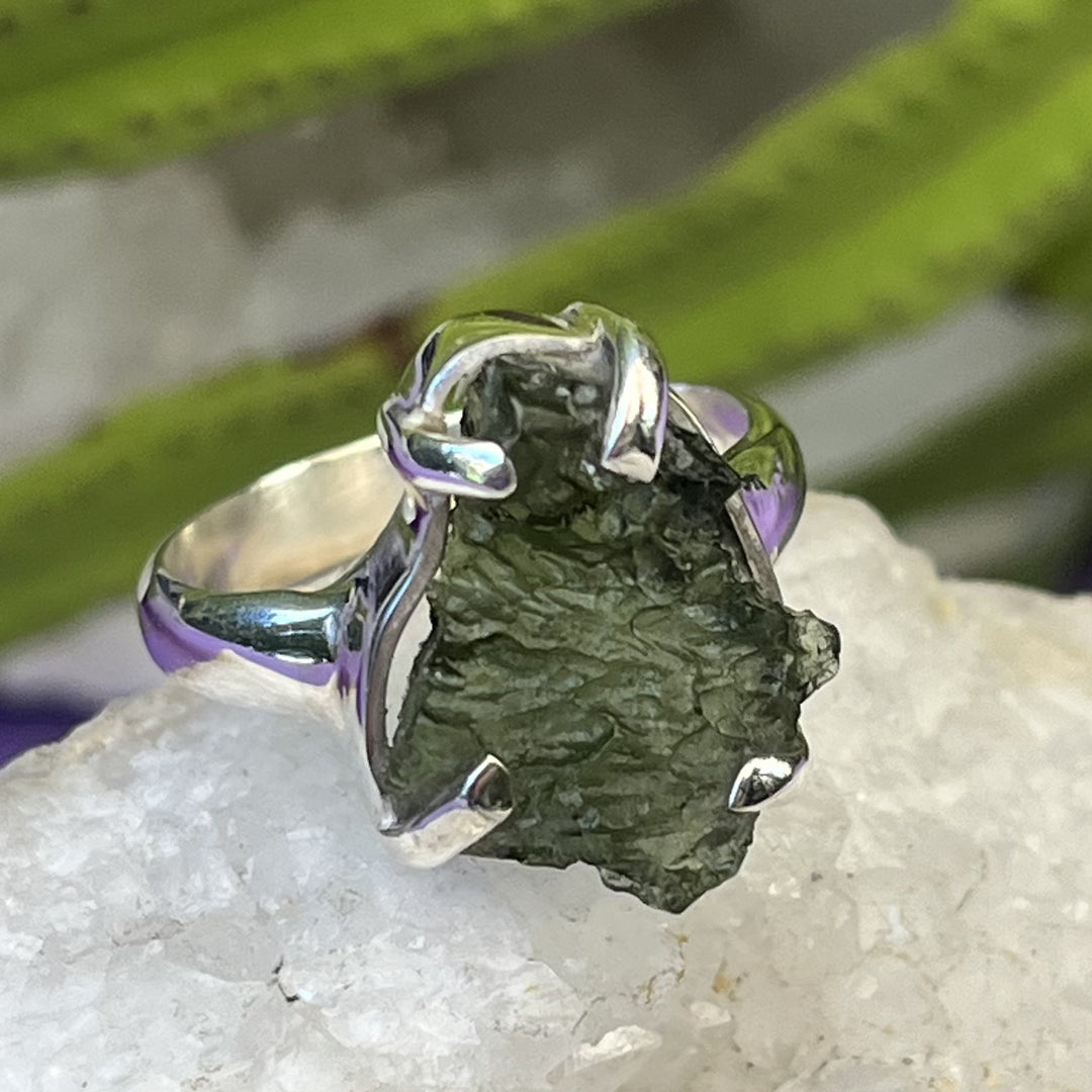 Ring Moldavite Raw 1.50 cm