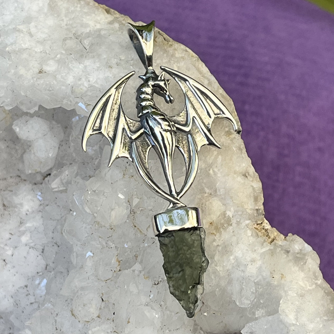 Pendant Moldavite Dragon 5.0 cm | Carpe Diem WIth Remi