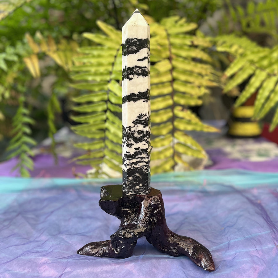 Tower Zebra Jasper on Stand | Carpe Diem with Remi