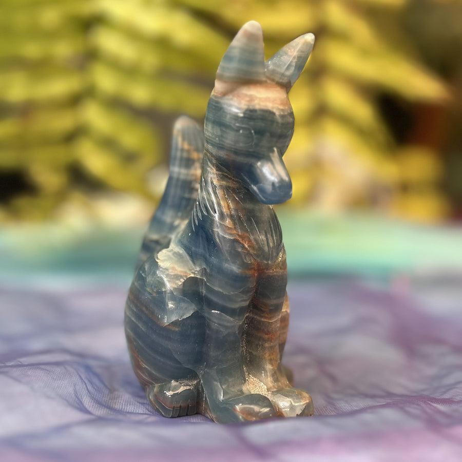 Fox Blue Onyx Carving | Carpe Diem with Remi